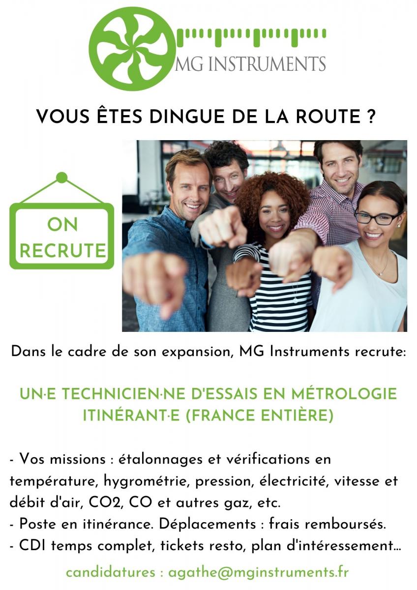 recrute technicien technicienne métrologie