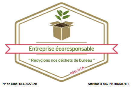 label ecoresponsable MG Instruments